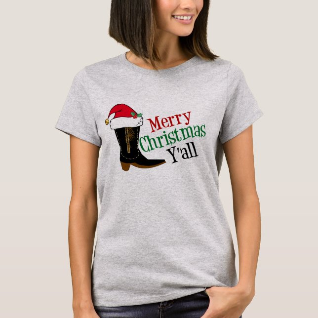 Camiseta Cowboy Feliz Natal Yall (Frente)