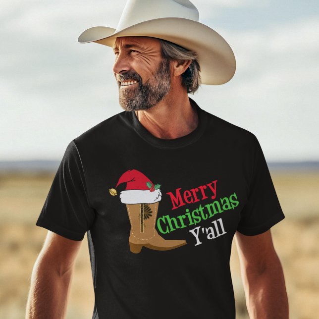 Camiseta Cowboy Feliz Natal Yall (Criador carregado)
