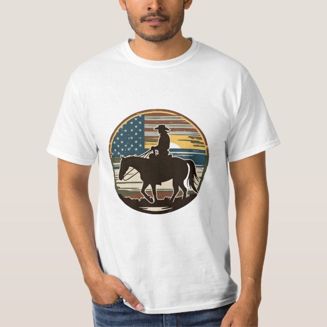 Camiseta cowboy feriado nos eua, cowboy feriado nos eua cam (Frente)