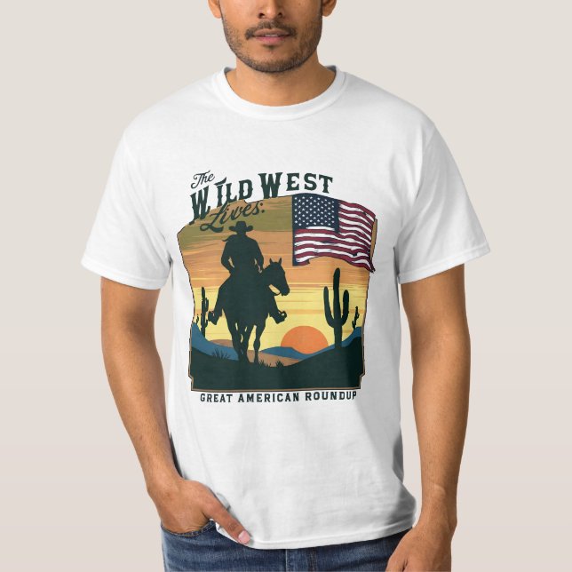Camiseta cowboy feriado nos eua, cowboy feriado nos eua cam (Frente)