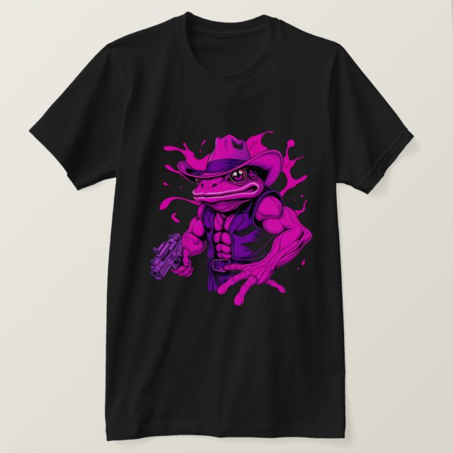 Camiseta Cowboy frog funny T-Shirt (Frente do Design)