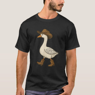 Camiseta Cowboy Goose Engraçado Western Walking Boots Humor