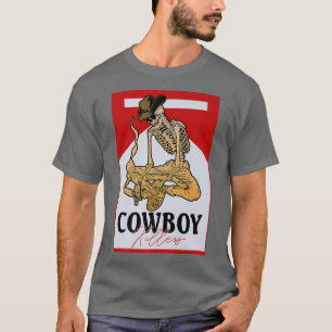 Camiseta Cowboy mata engraçada vaqueira ocidental Skeleton