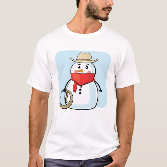 Camiseta Cowboy Neve - Ilustração Engraçada (Frente)