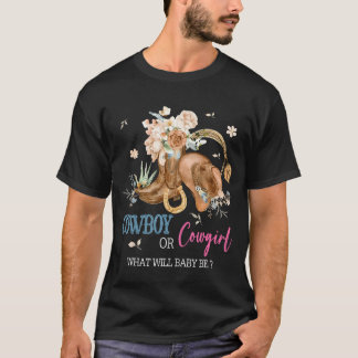 Camiseta Cowboy Ou Cowgirl Baby Gender Party Western