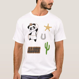 Camiseta Cowboy Panda Bear Saloon Oeste