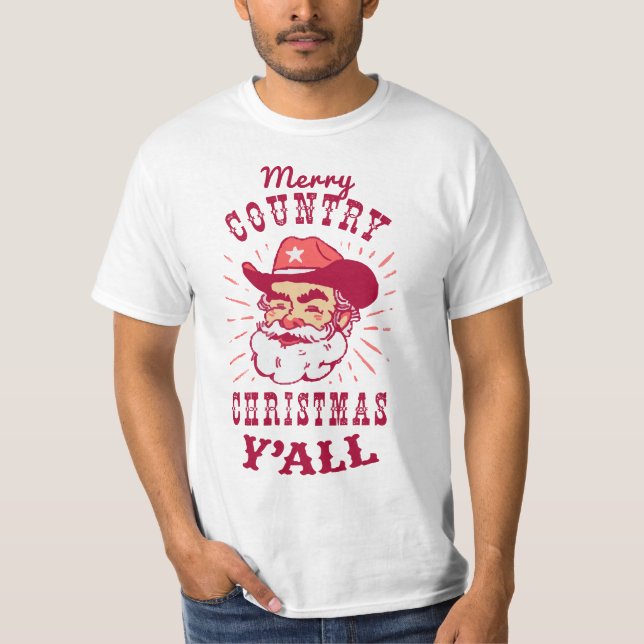 Camiseta Cowboy Papai Noel | T-shirt com valor (Frente)