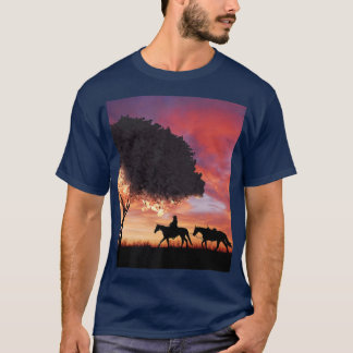 Camiseta Cowboy Silhouette E Sakura Cherry Bloss Japonês