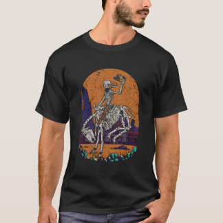 Camiseta Cowboy Skeleton Skeleton no Halloween