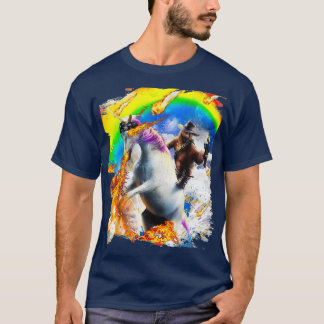 Camiseta Cowboy Sloth No Rainbow Fire Unicorn