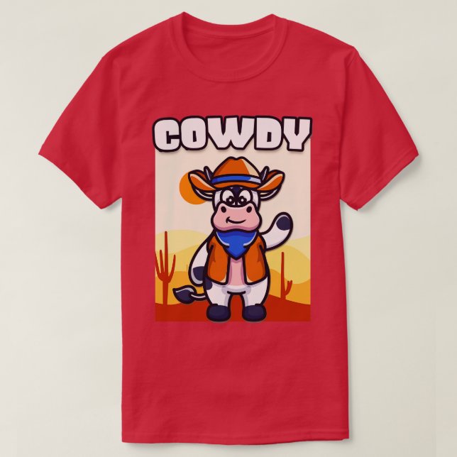 Camiseta Cowdy Funny Cowboy Costume Western Ranch (Frente do Design)
