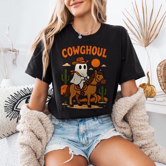 Camiseta Cowghoul Cute Western Ghost Country Halloween (Criador carregado)