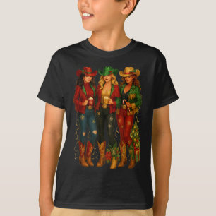 Camiseta Cowgirl Afro-Americana do Natal Ocidental T