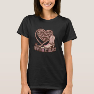 Camiseta Cowgirl at Heart Rodeio Western - Botas Rosa
