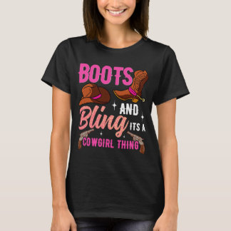 Camiseta Cowgirl Boots Bling It A Cowgirl Thing Country Li
