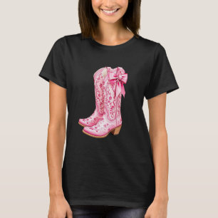 Camiseta CowGirl Boots Pink Baby Arco Preppy y2k Coquette