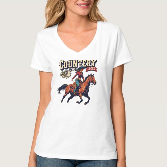Camiseta Cowgirl Codes: Country Spirit Unleashed (Frente)