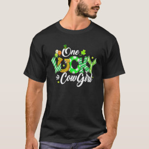 Camiseta Cowgirl Com Ferradura Dia de Patrick Um Sortudo Co