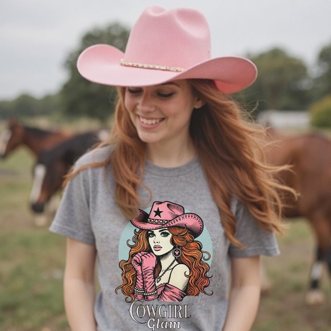 Camiseta Cowgirl Glam Pink Coquette Rodeo Diva (Cowgirl Glam Pink Coquette Rodeo Diva T-Shirt)