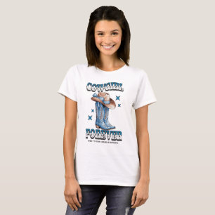 Camiseta Cowgirl Para Sempre – Botas e Chapéu Country Weste