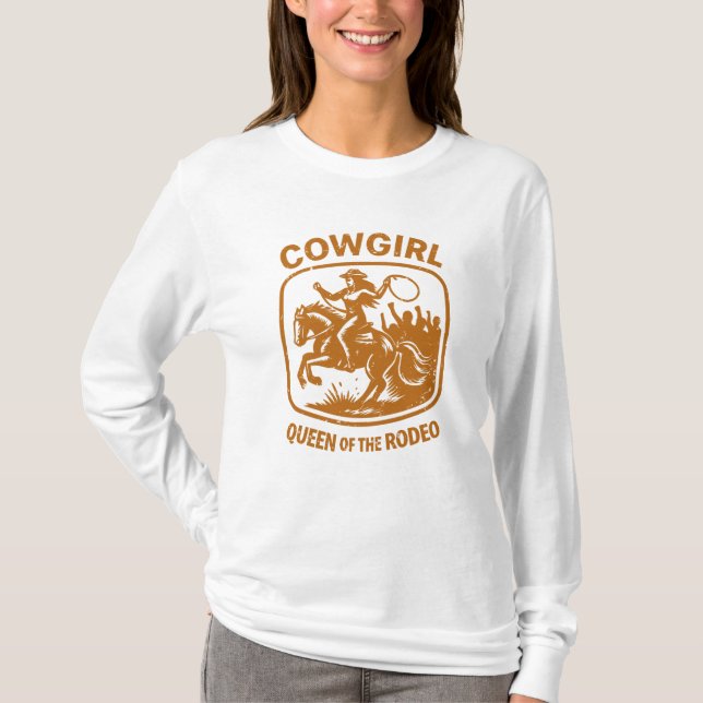 Camiseta Cowgirl — Rainha do Rodeo (Frente)