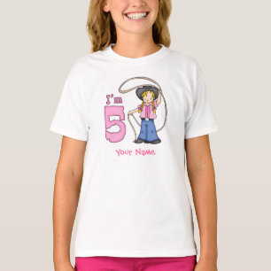 Camiseta Cowgirl Roper 5 Birthday Personalizada
