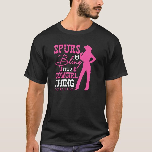 Camiseta Cowgirl Thing Spurs & Bling Rodeo Country (Frente)