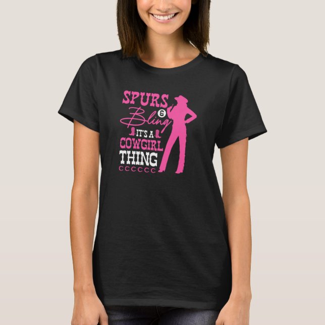 Camiseta Cowgirl Thing Spurs & Bling Rodeo Country (Frente)