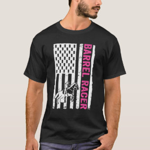 Camiseta Cowgirl Us Flag Barrel Racing