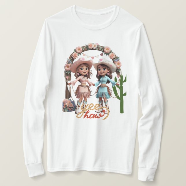 Camiseta “Cowgirl Wedding Celebration (Frente do Design)