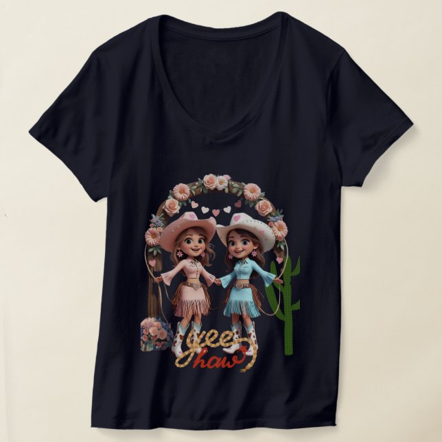 Camiseta Cowgirl Wedding Celebration – Western Aesthetic fo (Postura )