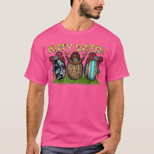 Camiseta Cowhide Leopard Ovos de Páscoa Gemstone Cowboy Hat