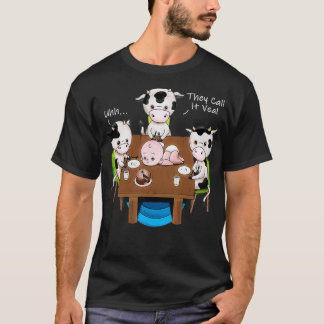 Camiseta Cows with Veal Funny Vegan Apparel for Activist Pu