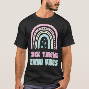 Camiseta Coxas Espessas E Gemini Vibes Zodiac Aniversário P