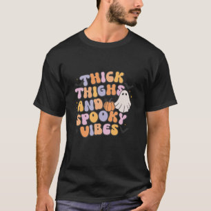 Camiseta Coxas Espessas E Vírgula Espessa Do Halloween Retr