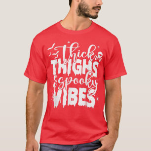 Camiseta Coxas espessas picantes Vibes Halloween Bat and Sp