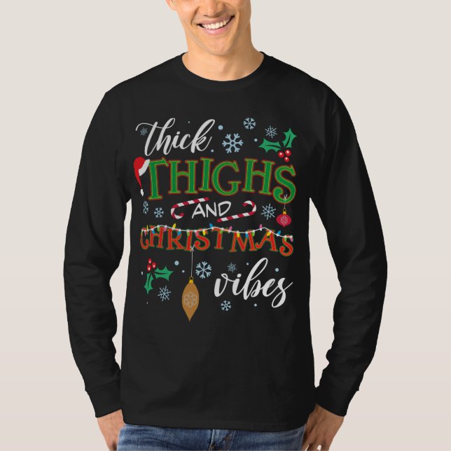 Camiseta Coxas grossas e Ugl de quadrado de Natal Vibes (Frente)