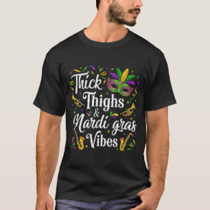 Camiseta Coxas Grossas Vibes de Mardi Gras Fleur De Lis Mar