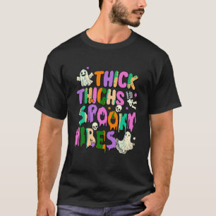 Camiseta Coxas grossas Víblias do Halloween Ghost Boo Skul