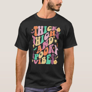 Camiseta Coxas grossas Víblias no Halloween Retro Floral G