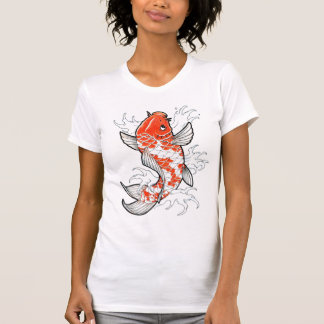 Camiseta Coy Fish Tattoo Estilo Vintage branca