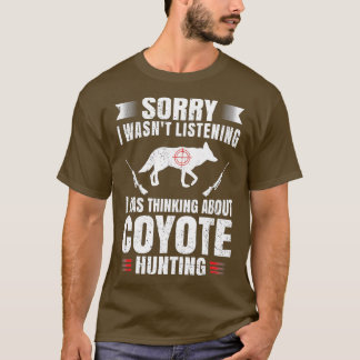 Camiseta Coyote Engraçado Caça Ventilador Fã Caçador Hobby 