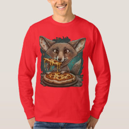Camiseta Coyote engraçado comendo pizza