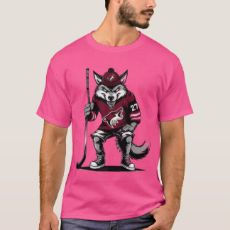 Camiseta Coyote Wearing an Arizona Coyotes Hockey Jersey Ov