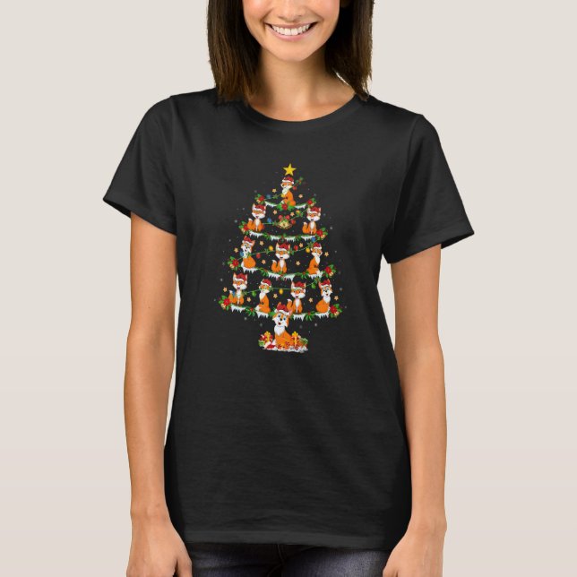 Camiseta Coyote  Xmas Lights Coyote Christmas Tree (Frente)