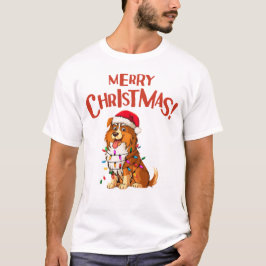 Camiseta Cozinha das Luzes de Natal Dogs Xmas Dogs