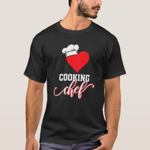 Camiseta Cozinha de Chef cozinhar Cozinha Coração Chef Hat