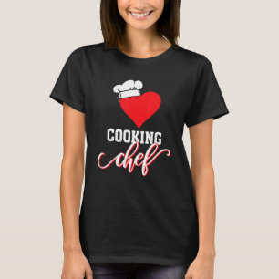 Camiseta Cozinha de Chef cozinhar Cozinha Coração Chef Hat