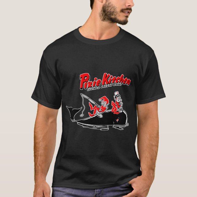 Camiseta Cozinha de Pixie Baleia, Capitão e Pescador (Frente)