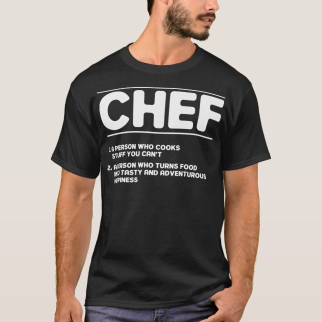 Camiseta Cozinha Engraçada Cozinha Chef América de definiçã (Frente)